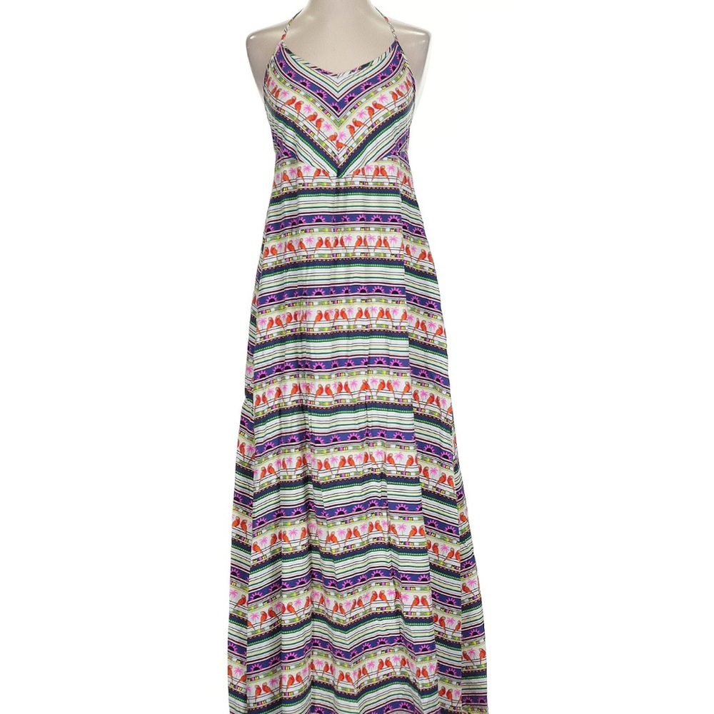 Mara Hoffman Pink and Blue Halter Sundress Maxi
